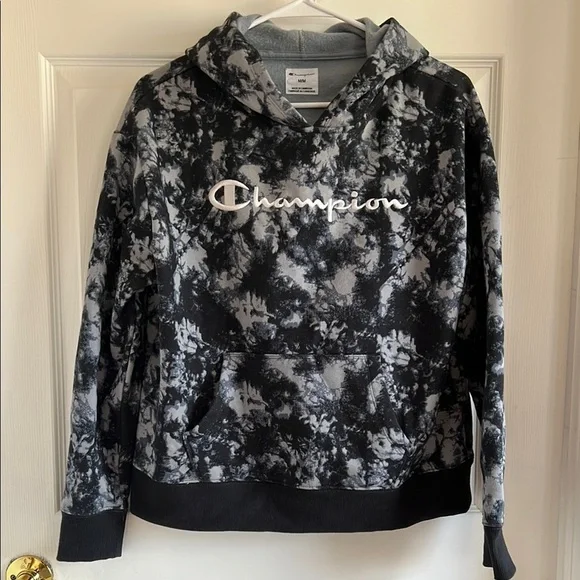 Champion Black and Gray Tie-Dye Hoodie - Picture 1 of 6